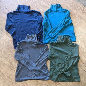 Lot of 4 Turtleneck Shirts, Size Medium, Christopher & Banks, Basic Editions
